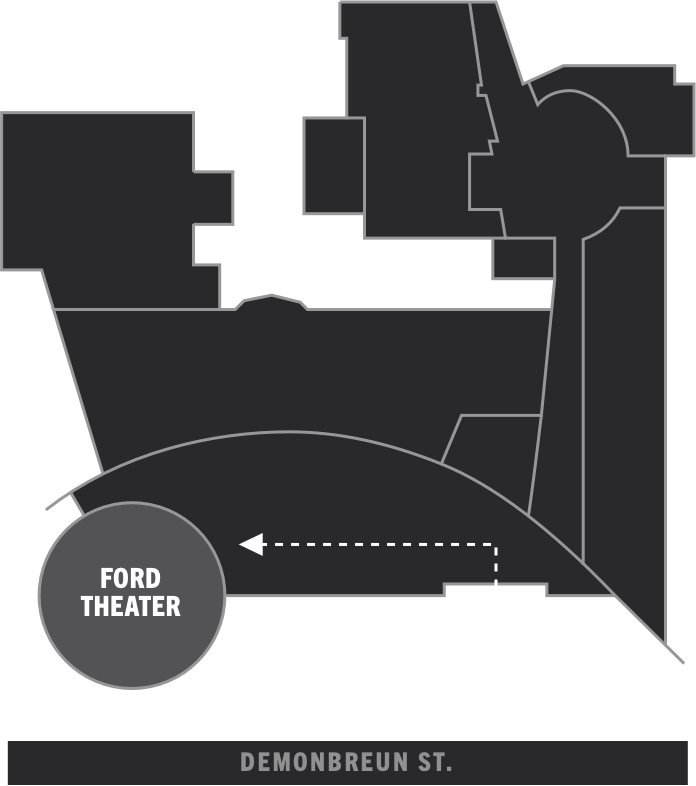 Where to find Ford Theater inside the museum.